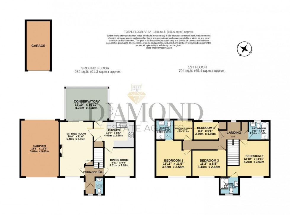 Floorplan for Clarke Close, Uffculme, Cullompton, Devon