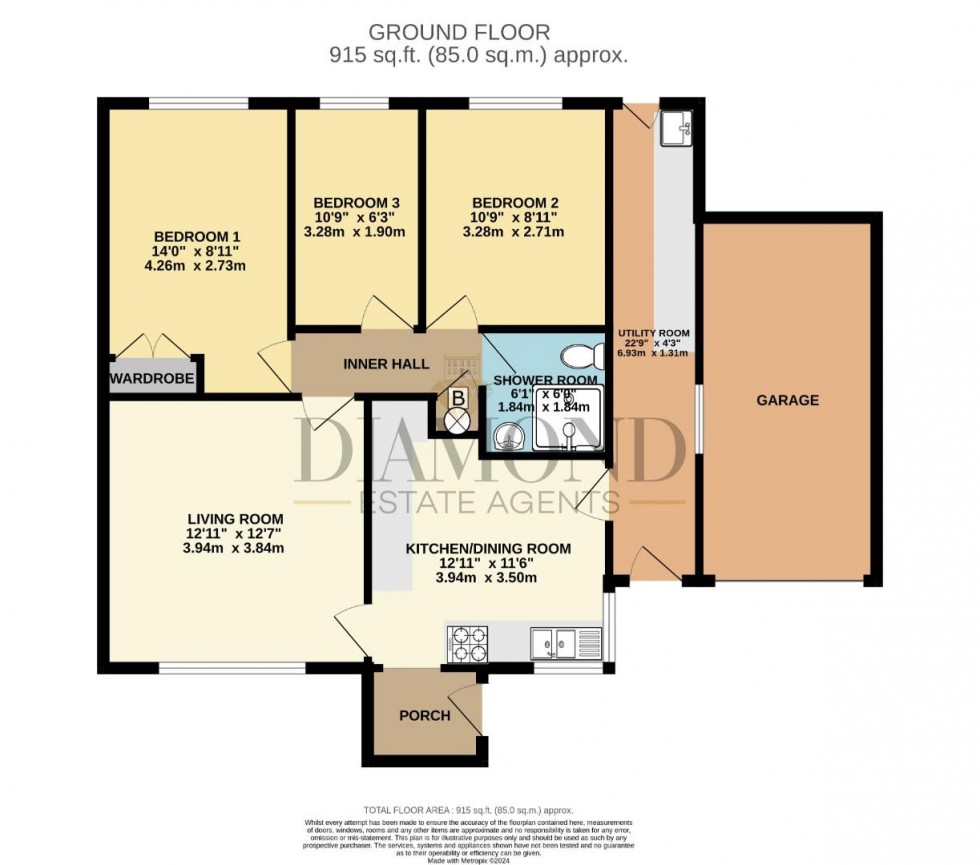 Floorplan for Canal Hill Area, Tiverton, Devon