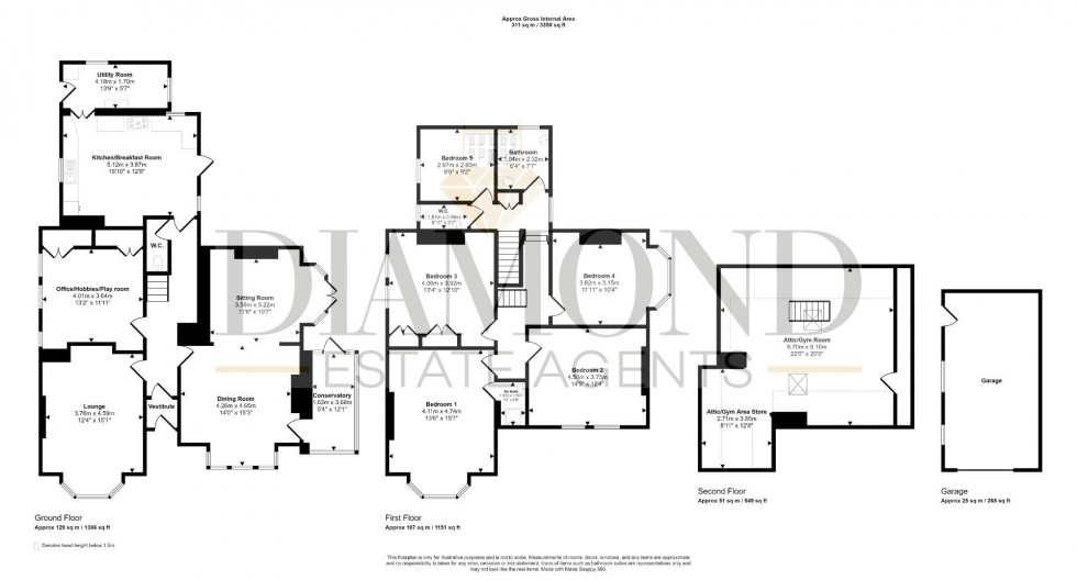 Floorplan for Blundells Avenue, Tiverton, Devon