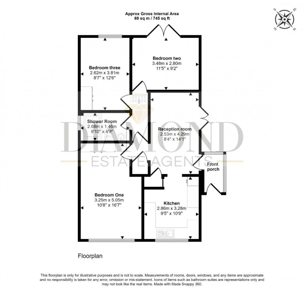 Floorplan for Pinnex Moor Road, TIVERTON