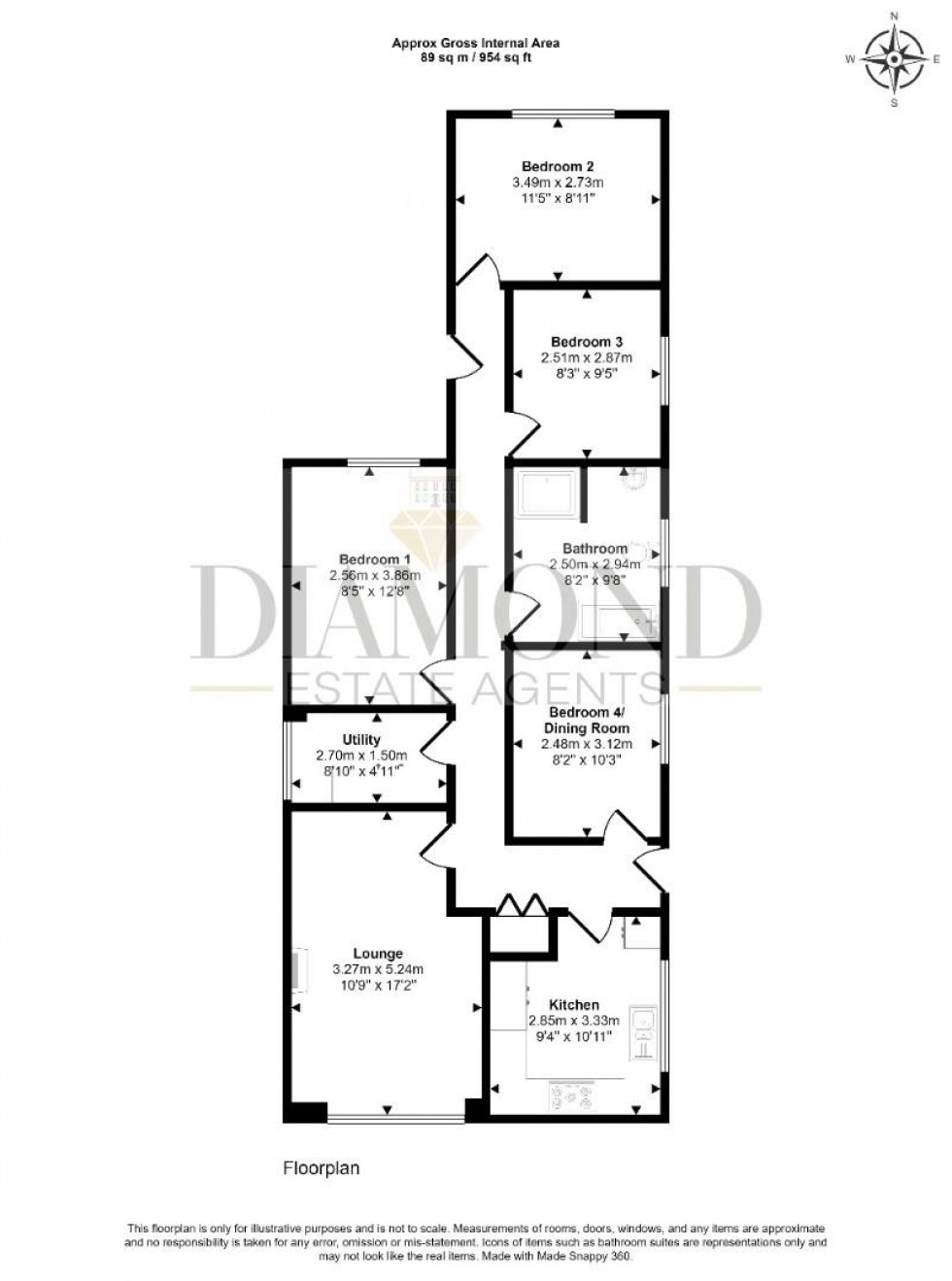 Floorplan for Carew Road, TIVERTON