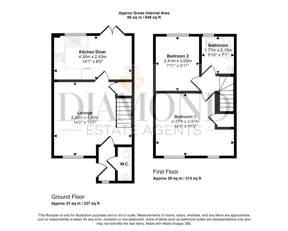 Floorplan for Oakfields, Tiverton