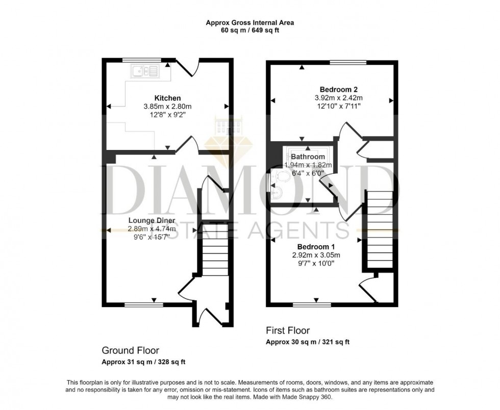 Floorplan for Trickey Close, Tiverton