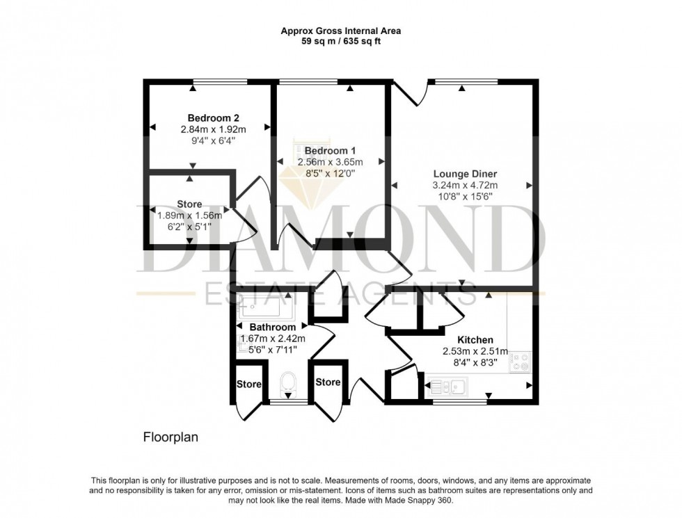 Floorplan for Boyes Close, Halberton, Tiverton