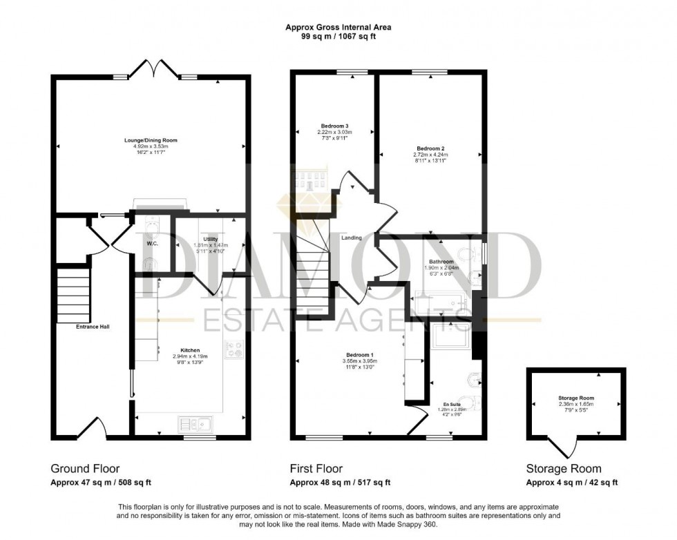 Floorplan for Hann Road, Tiverton, Devon