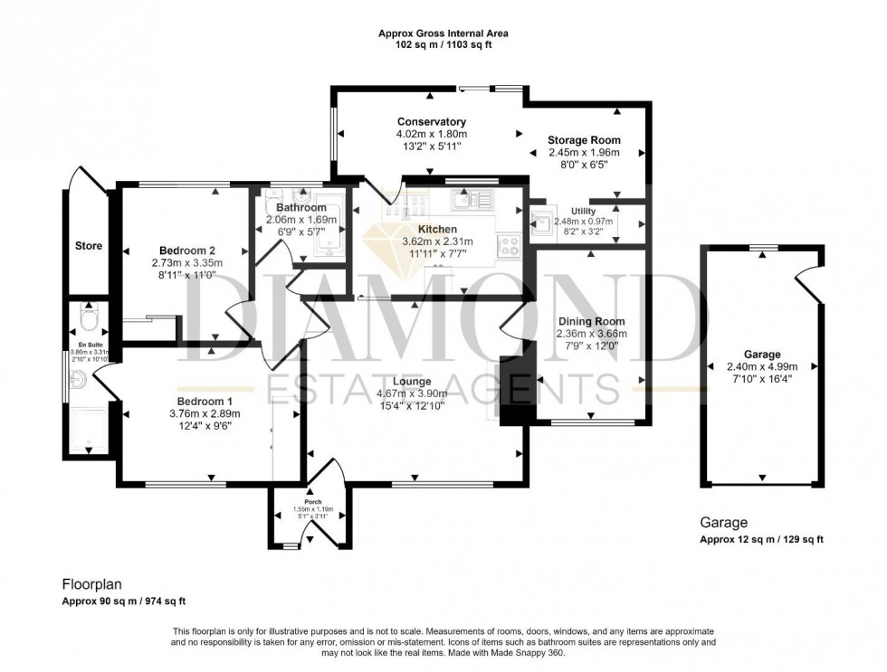 Floorplan for Oaklea, Tiverton, Devon