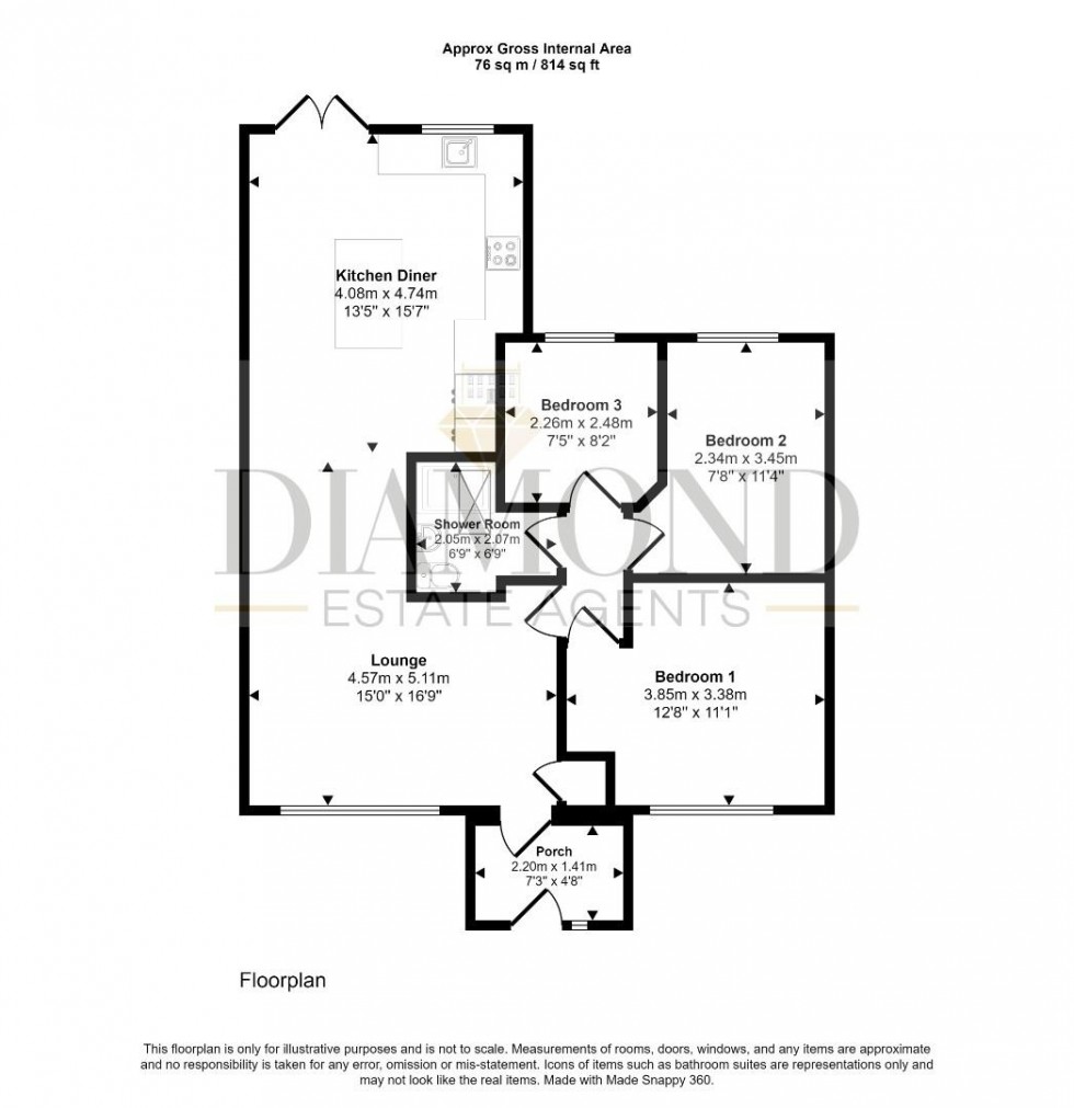 Floorplan for The Brendons, Sampford Peverell