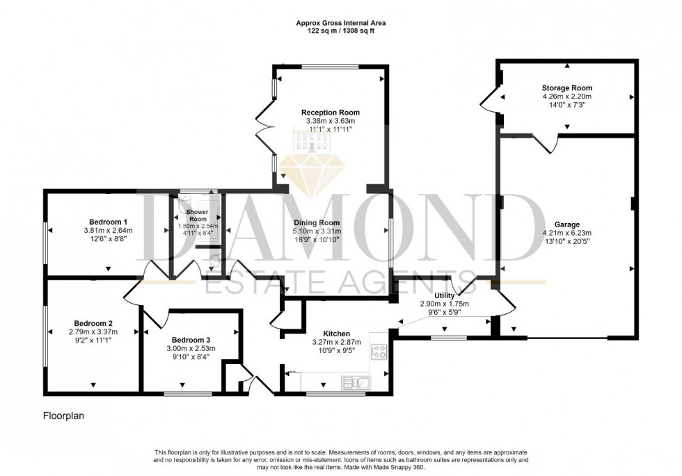 Floorplan for Pinnex Moor Road, TIVERTON, Devon