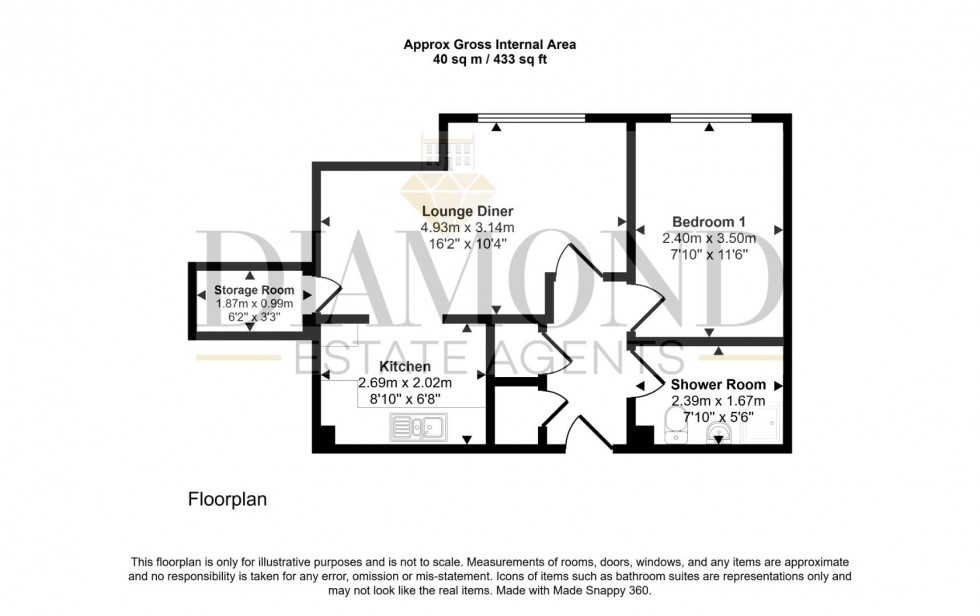 Floorplan for Clay Lane, Uffculme, Cullompton