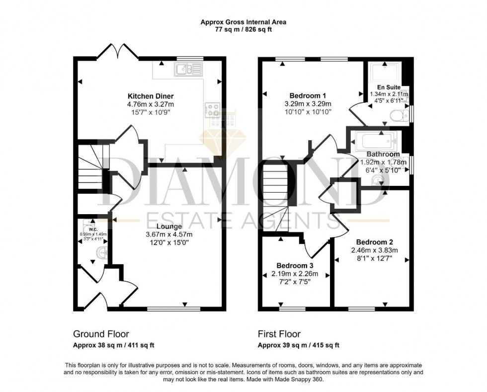 Floorplan for Champion Way, Tiverton