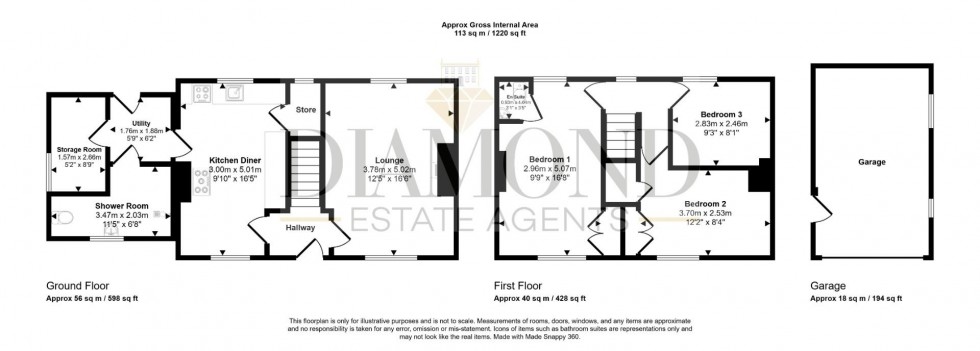 Floorplan for Butts Close, Witheridge, Tiverton