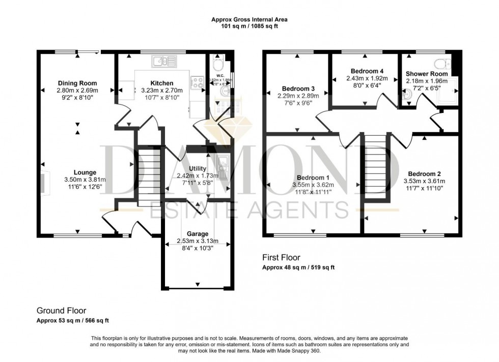 Floorplan for Rose Close, TIVERTON, Devon