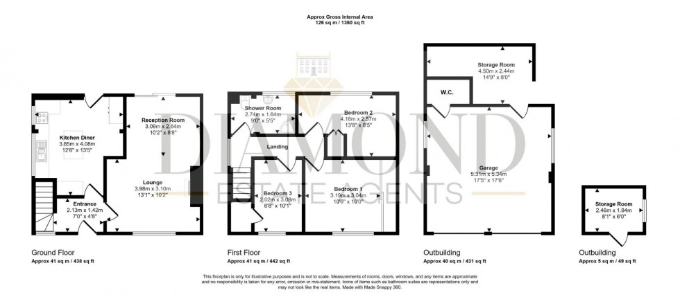 Floorplan for Loxbeare, Tiverton, Devon